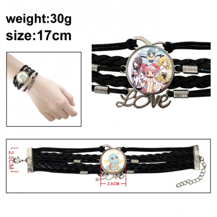 Magical Girl Madoka of the Magus Anime bracelet multi-layer leather gemstone bracelet price for 5 pcs