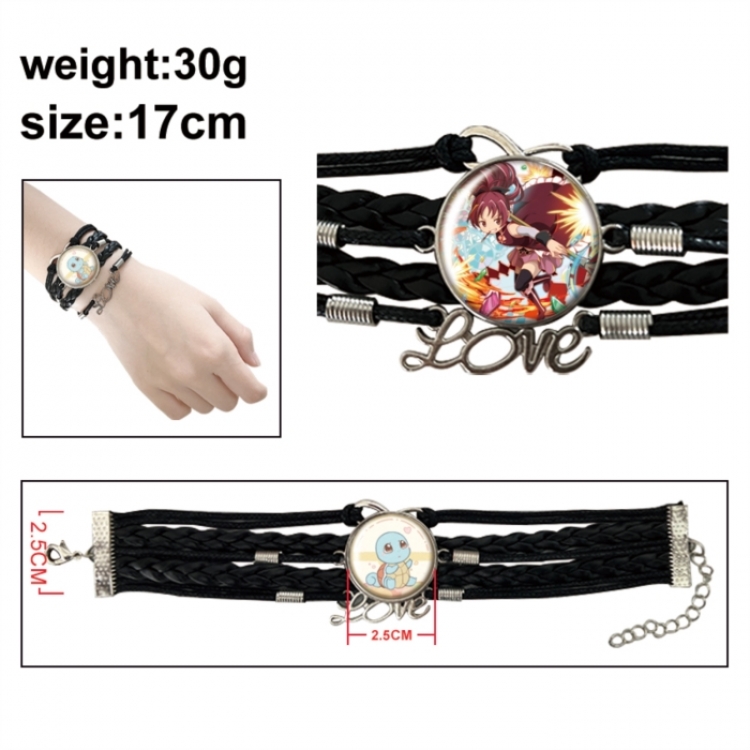 Magical Girl Madoka of the Magus Anime bracelet multi-layer leather gemstone bracelet price for 5 pcs