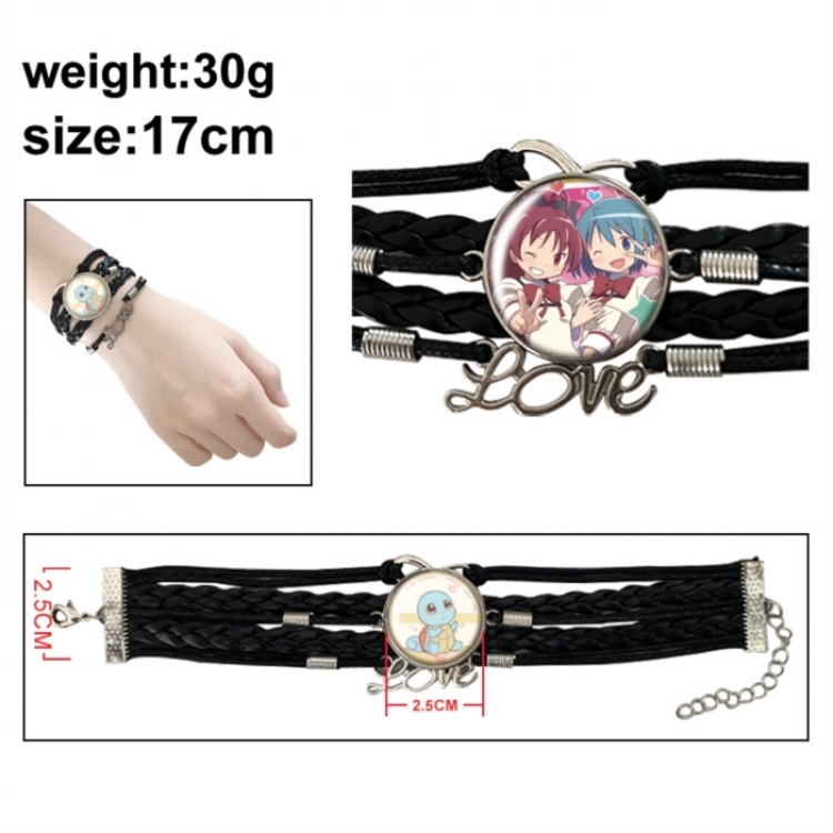 Magical Girl Madoka of the Magus Anime bracelet multi-layer leather gemstone bracelet price for 5 pcs