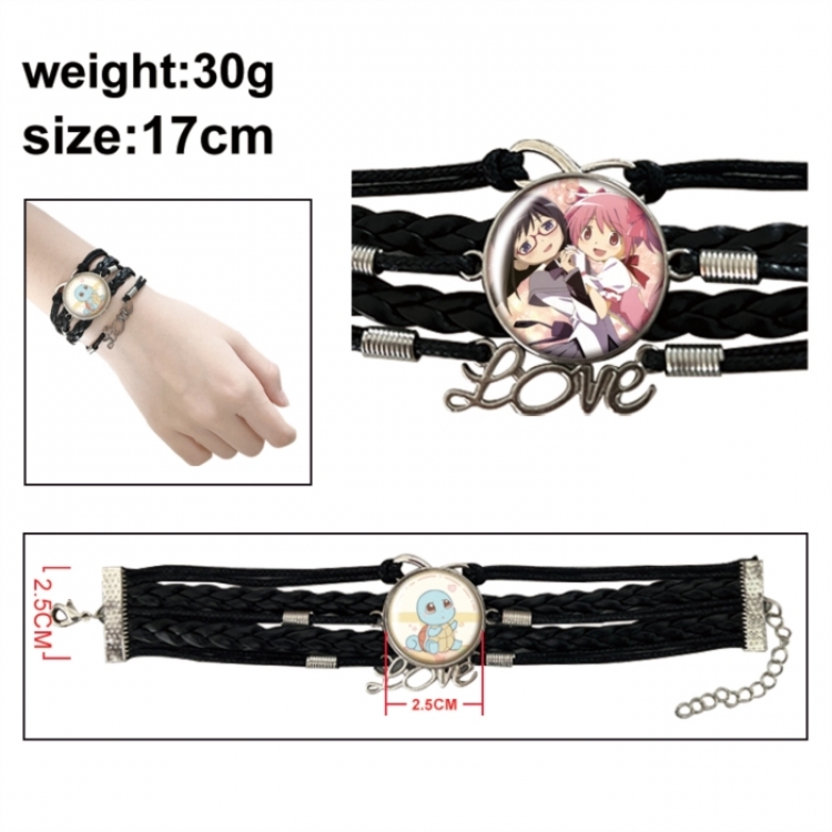 Magical Girl Madoka of the Magus Anime bracelet multi-layer leather gemstone bracelet price for 5 pcs