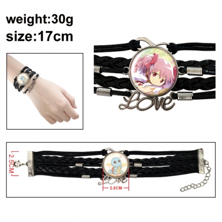 Magical Girl Madoka of the Magus Anime bracelet multi-layer leather gemstone bracelet price for 5 pcs