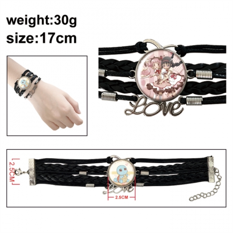 Magical Girl Madoka of the Magus Anime bracelet multi-layer leather gemstone bracelet price for 5 pcs