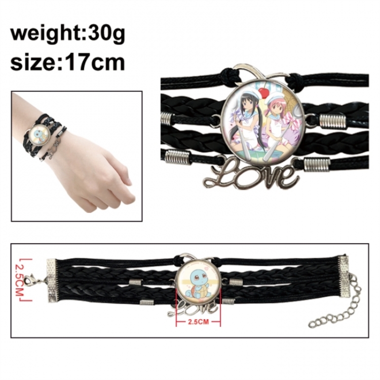 Magical Girl Madoka of the Magus Anime bracelet multi-layer leather gemstone bracelet price for 5 pcs