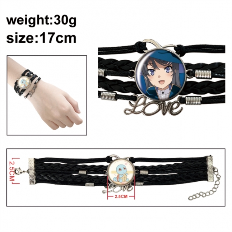 Rascal Does Not Dream of Bunny Girl Senpai‌ Anime bracelet multi-layer leather gemstone bracelet price for 5 pcs