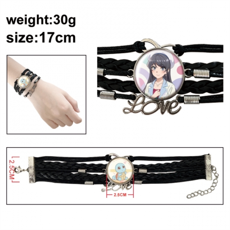 Rascal Does Not Dream of Bunny Girl Senpai‌ Anime bracelet multi-layer leather gemstone bracelet price for 5 pcs