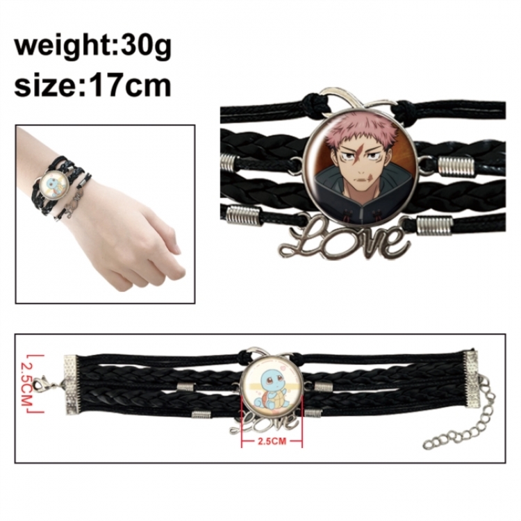 Jujutsu Kaisen Anime bracelet multi-layer leather gemstone bracelet price for 5 pcs