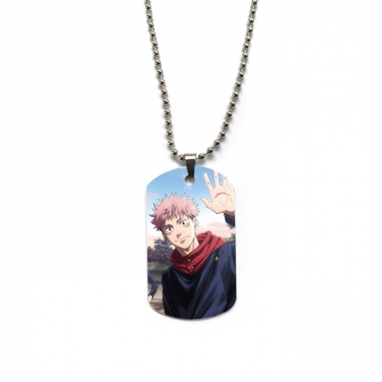 Jujutsu Kaisen Anime double-sided full color printed military brand necklace price for 5 pcs