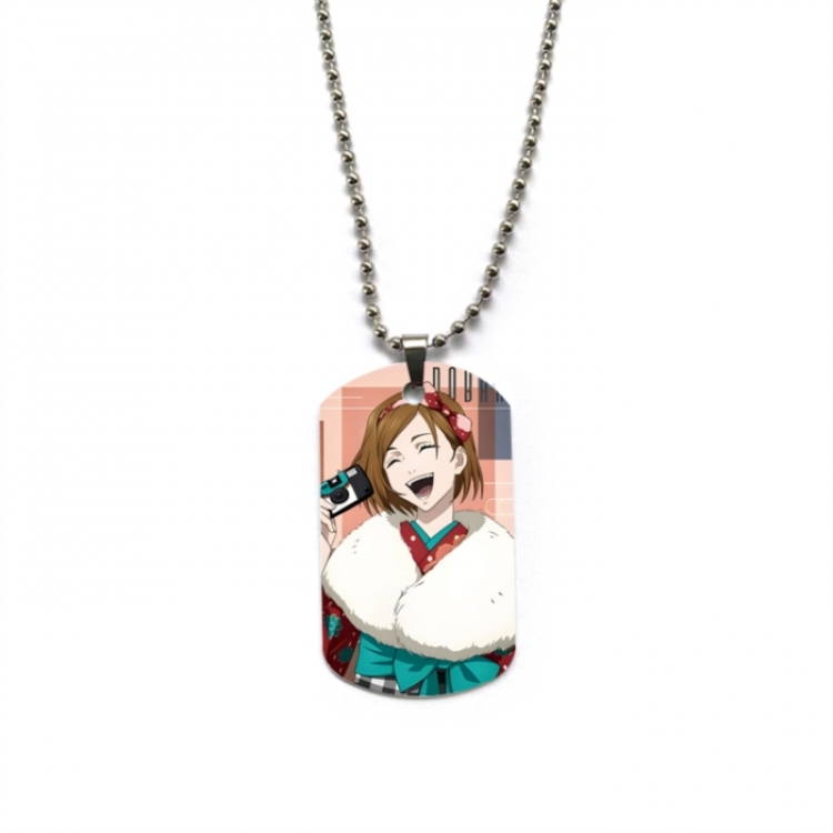 Jujutsu Kaisen Anime double-sided full color printed military brand necklace price for 5 pcs