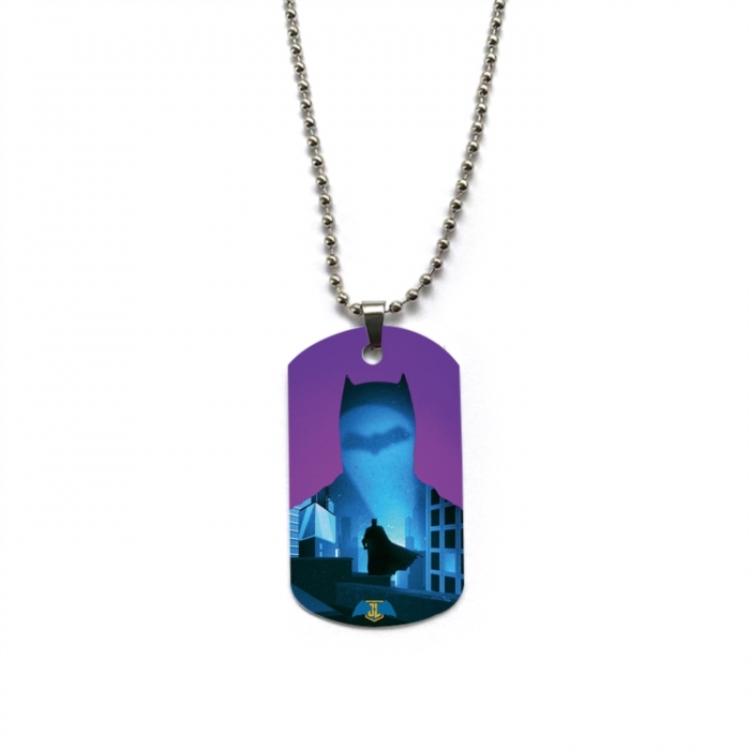 Justice League Anime double-sided full color printed military brand necklace price for 5 pcs