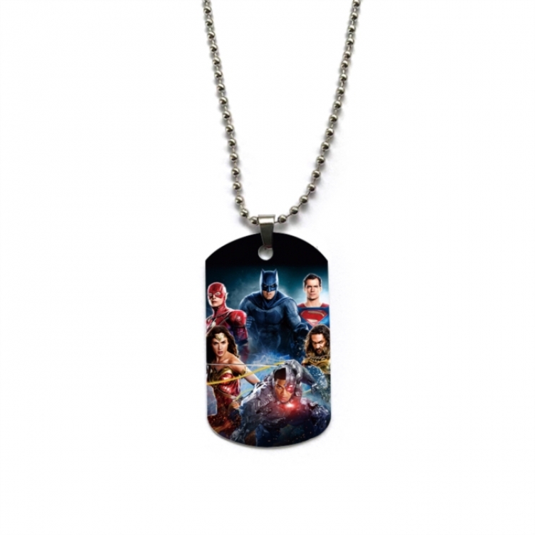 Justice League Anime double-sided full color printed military brand necklace price for 5 pcs
