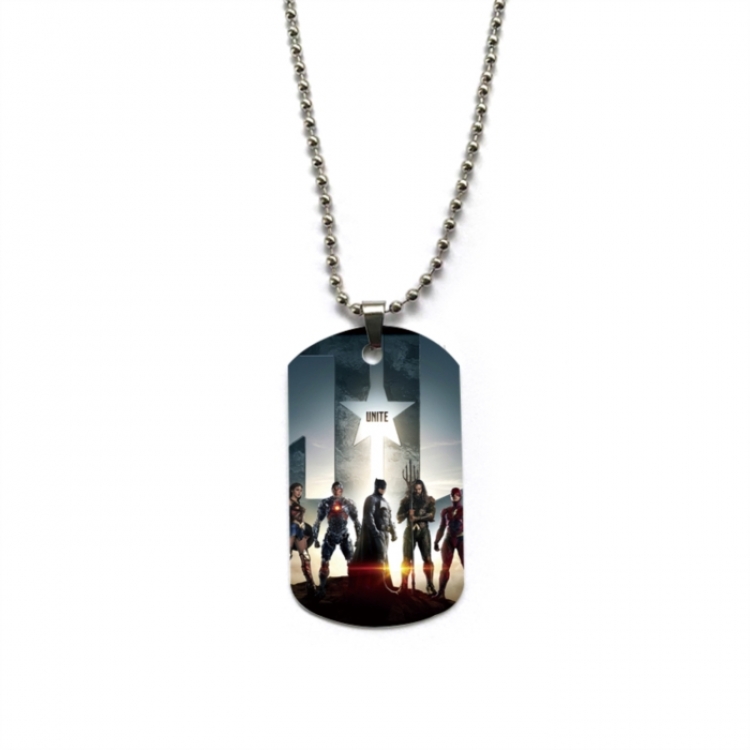 Justice League Anime double-sided full color printed military brand necklace price for 5 pcs