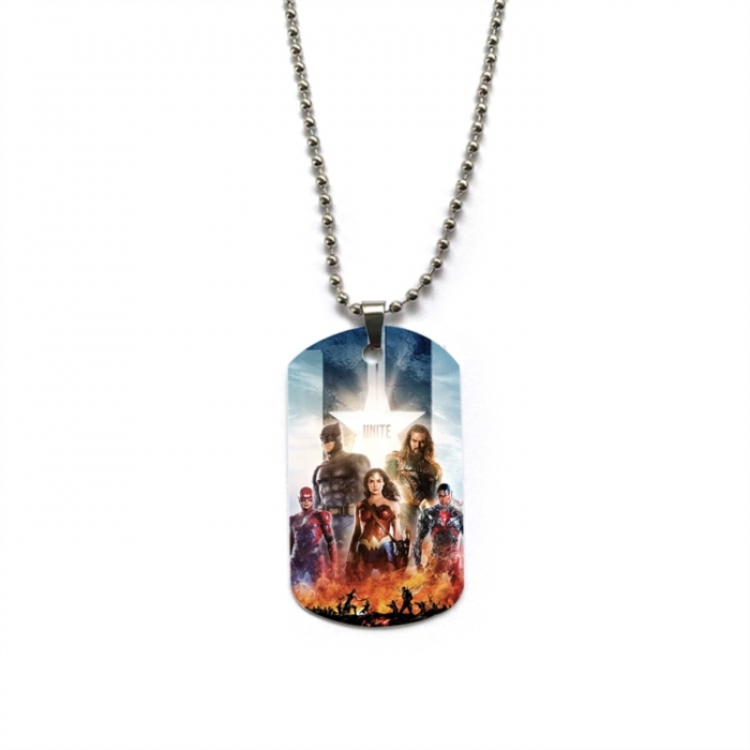 Justice League Anime double-sided full color printed military brand necklace price for 5 pcs