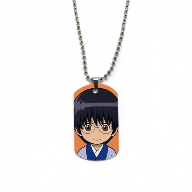 Gintama Anime double-sided full color printed military brand necklace price for 5 pcs
