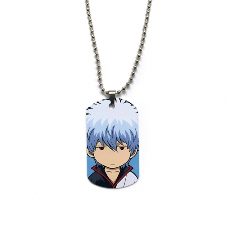 Gintama Anime double-sided full color printed military brand necklace price for 5 pcs
