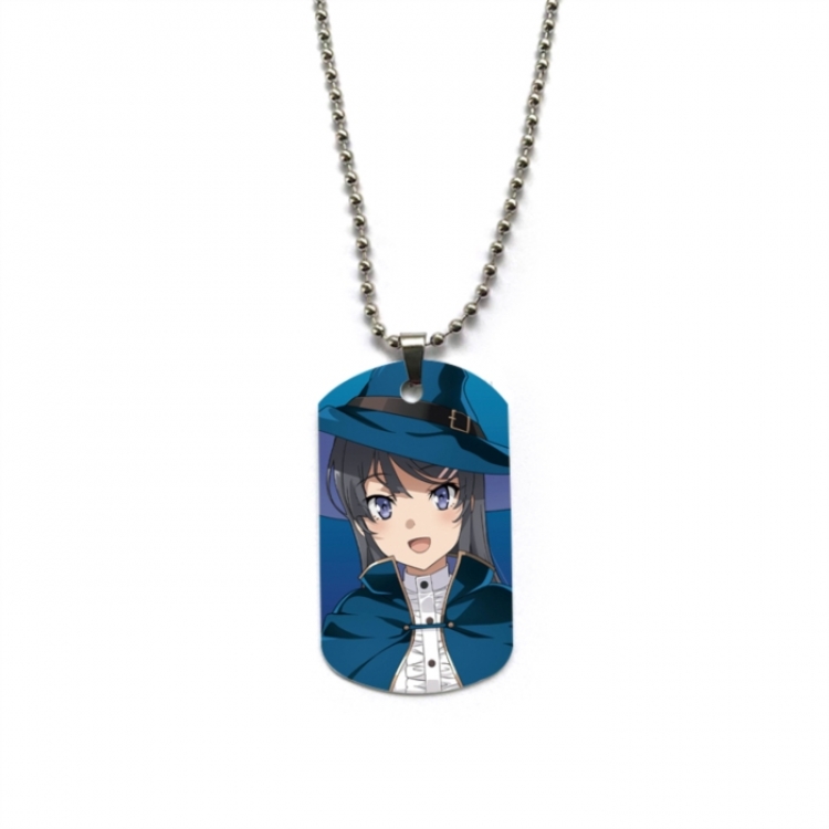 Rascal Does Not Dream of Bunny Girl Senpai‌ Anime double-sided full color printed military brand necklace price for 5 pc