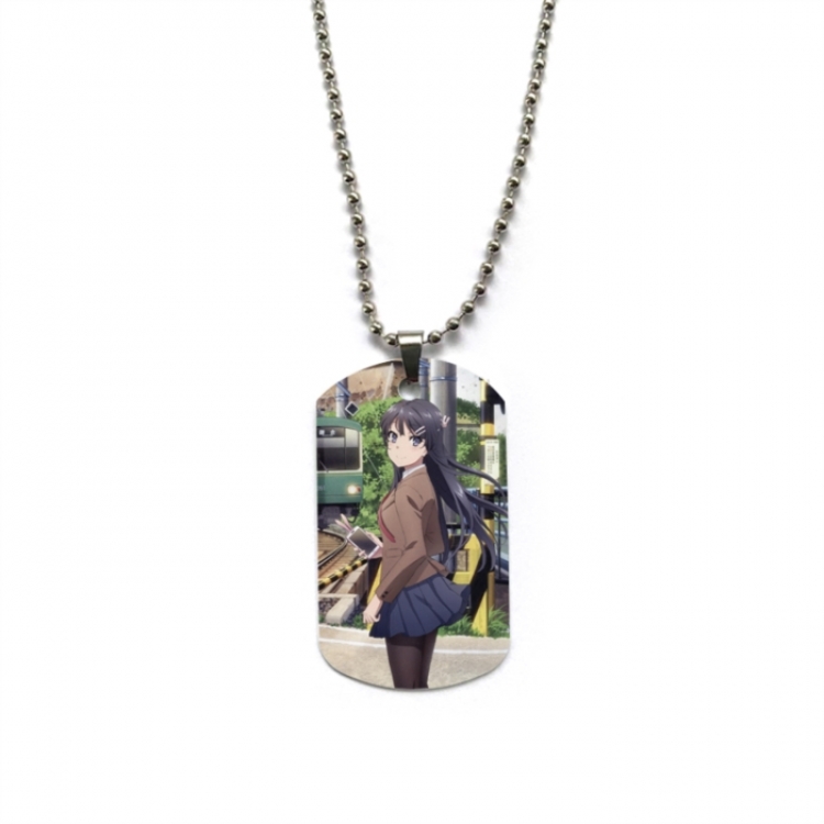 Rascal Does Not Dream of Bunny Girl Senpai‌ Anime double-sided full color printed military brand necklace price for 5 pc