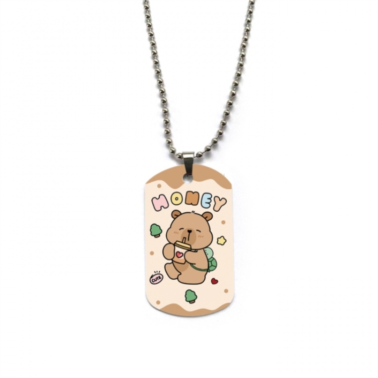 Kapibala Anime double-sided full color printed military brand necklace price for 5 pcs