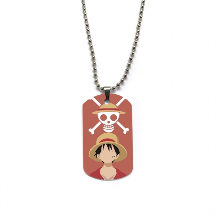 One Piece Anime double-sided full color printed military brand necklace price for 5 pcs