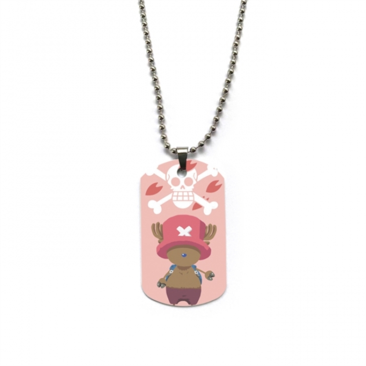 One Piece Anime double-sided full color printed military brand necklace price for 5 pcs
