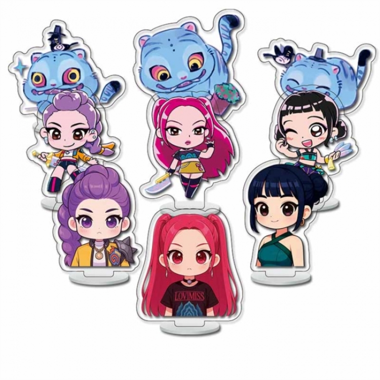 K-Pop:Demon Hunters Anime Character acrylic Small Standing Plates  Keychain 6cm a set of 9