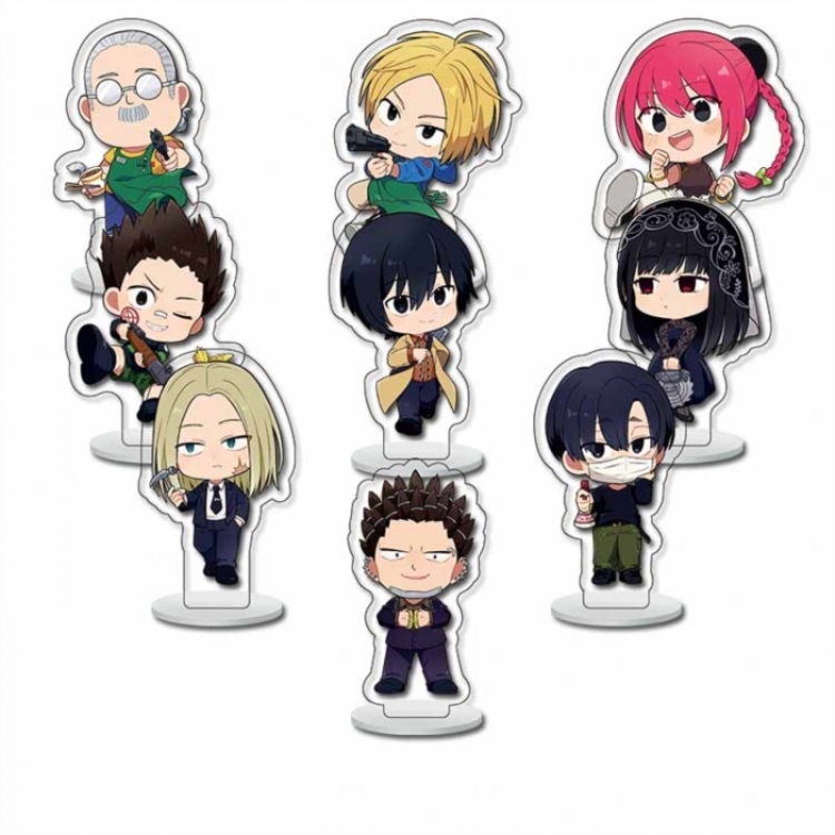 SAKAMOTO DAYS Alien Stage Anime Character acrylic Small Standing Plates  Keychain 6cm a set of 9