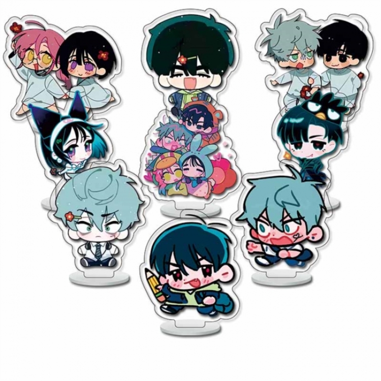 Alien Stage Anime Character acrylic Small Standing Plates  Keychain 6cm a set of 9
