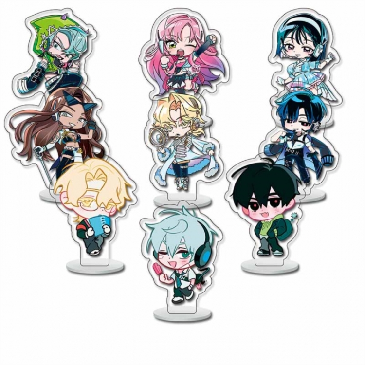 Alien Stage Anime Character acrylic Small Standing Plates  Keychain 6cm a set of 9