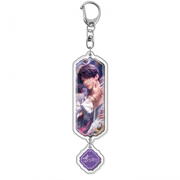 Love and Deepspac  Anime peripheral acrylic keychain Long pendant 8.5cm price for 5 pcs