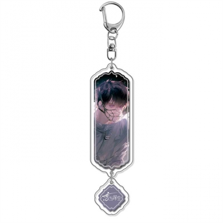 Love and Deepspac  Anime peripheral acrylic keychain Long pendant 8.5cm price for 5 pcs