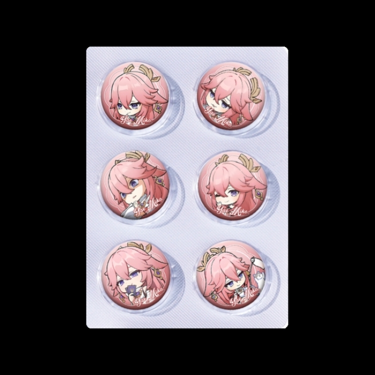 Genshin Impact Anime peripheral pill bar badge 25mm a set of 6 price for 5 sets 