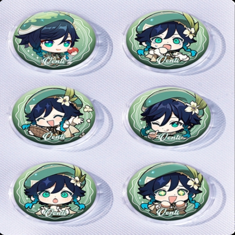 Genshin Impact Anime peripheral pill bar badge 25mm a set of 6 price for 5 sets 
