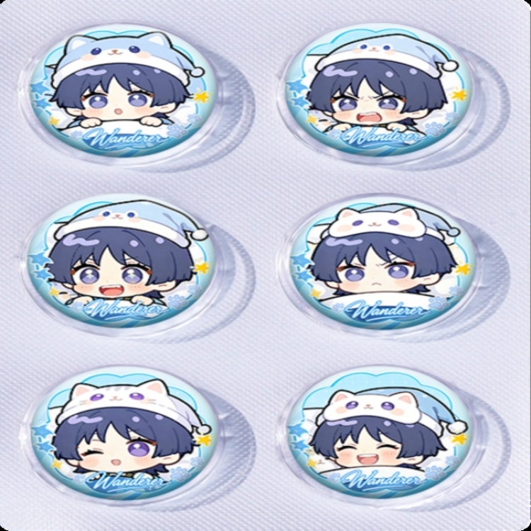 Genshin Impact Anime peripheral pill bar badge 25mm a set of 6 price for 5 sets