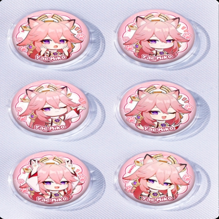 Genshin Impact Anime peripheral pill bar badge 25mm a set of 6 price for 5 sets