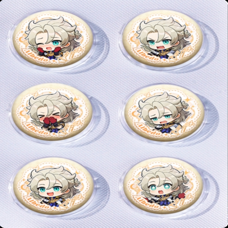 Genshin Impact Anime peripheral pill bar badge 25mm a set of 6 price for 5 sets
