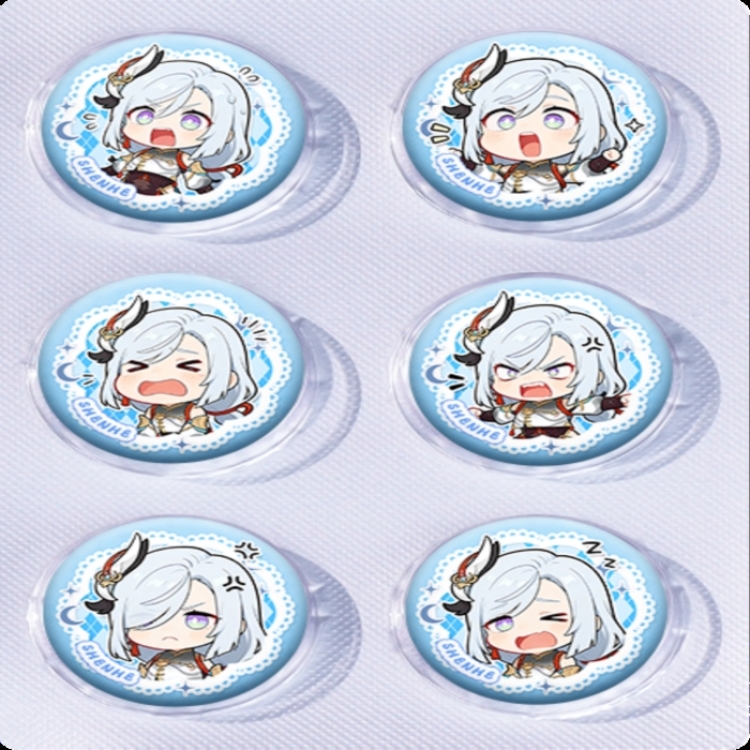 Genshin Impact Anime peripheral pill bar badge 25mm a set of 6 price for 5 sets