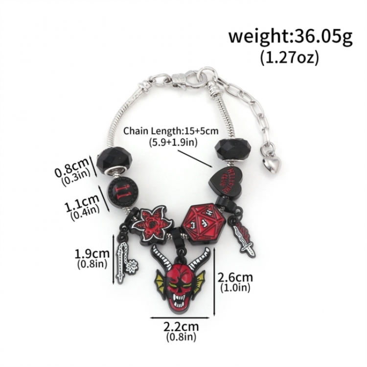 Stranger Things Anime peripheral metal wristband bracelet OPP bag price for 5 pcs