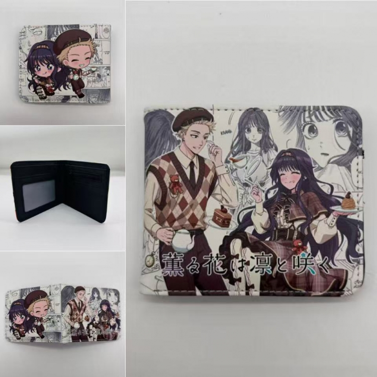 The Fragrant Flower Blooms with Dignity‌ Full color Two fold short card case wallet 11X9.5CM 