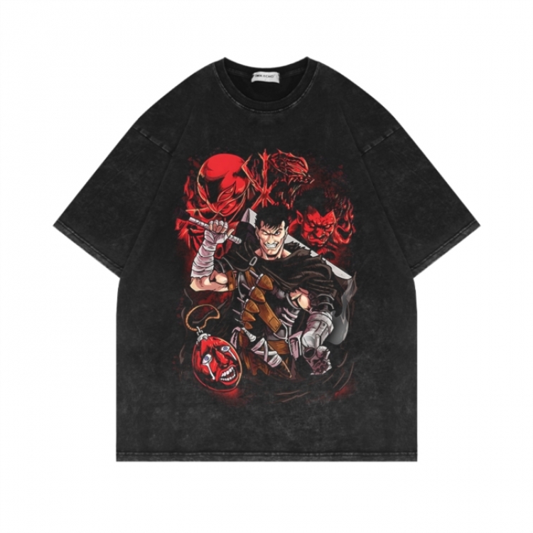 Berserk Anime Surrounding Direct Spray Technology Colorful Wash Short Sleeve T-shirt 280 grams from S to 2XL
