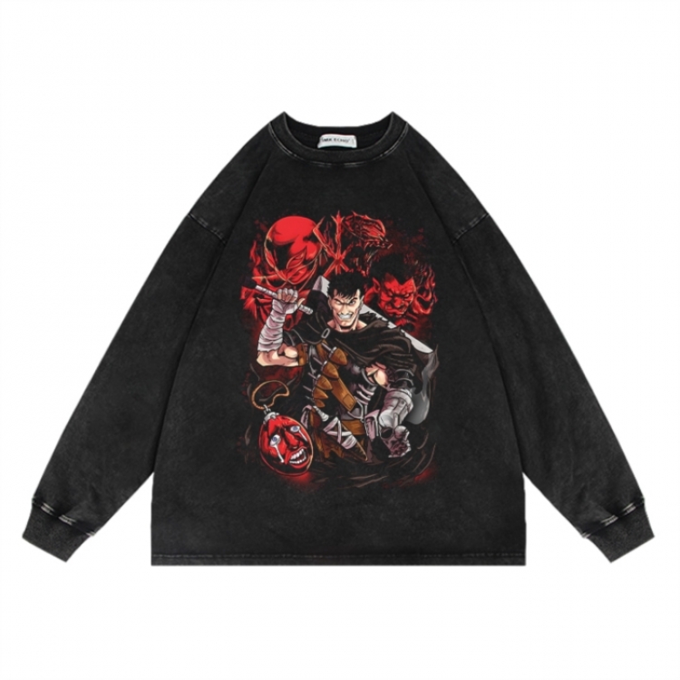 Berserk Anime Surrounding Direct Spray Technology Colorful Wash Short Sleeve T-shirt 300 grams from S to 2XL