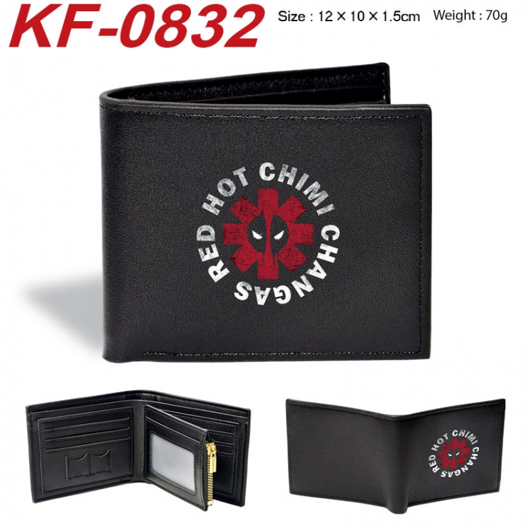 Marvel Anime peripheral black brown leather double fold wallet 12X10X1.5CM 70g