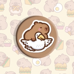Kapibala Anime tinplate brooch...