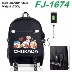 Chiikawa canvas USB backpack c...