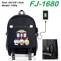Chiikawa canvas USB backpack c...