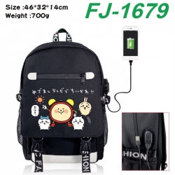 Chiikawa canvas USB backpack c...