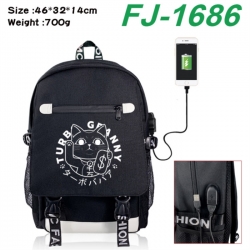 DANDADAN canvas USB backpack c...