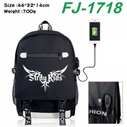 Stray Kids canvas USB backpack...