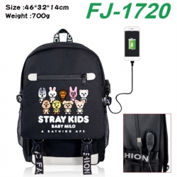 Stray Kids canvas USB backpack...