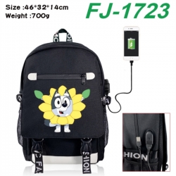 Bluey canvas USB backpack cart...