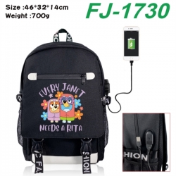 Bluey canvas USB backpack cart...
