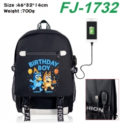Bluey canvas USB backpack cart...